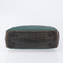 PRADA Metal Handle Shoulder Bag Nylon Green Silver Auth 209835A-5