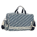 Christian Dior Trotter Canvas Boston Bag PVC 2way Navy Silver Auth 209836V-1