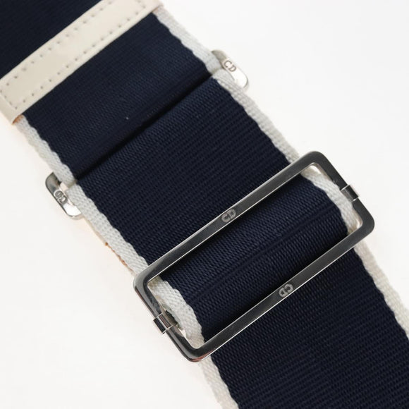 Christian Dior Trotter Canvas Boston Bag PVC 2way Navy Silver Auth 209836V