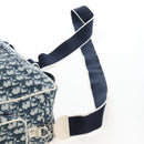 Christian Dior Trotter Canvas Boston Bag PVC 2way Navy Silver Auth 209836V-16