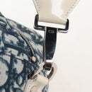 Christian Dior Trotter Canvas Boston Bag PVC 2way Navy Silver Auth 209836V-17