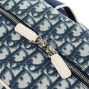 Christian Dior Trotter Canvas Boston Bag PVC 2way Navy Silver Auth 209836V-23