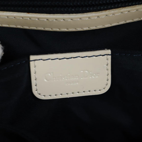Christian Dior Trotter Canvas Boston Bag PVC 2way Navy Silver Auth 209836V