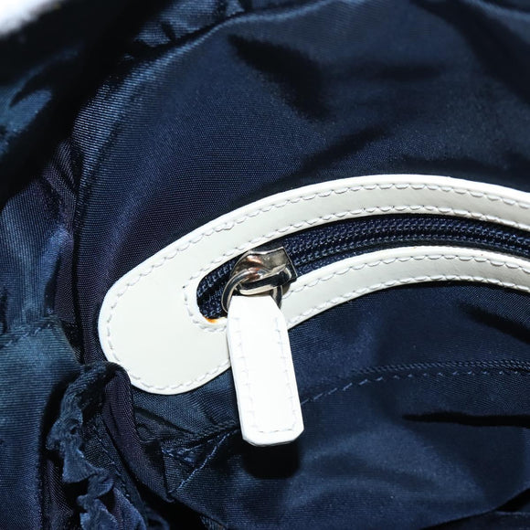 Christian Dior Trotter Canvas Boston Bag PVC 2way Navy Silver Auth 209836V