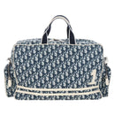 Christian Dior Trotter Canvas Boston Bag PVC 2way Navy Silver Auth 209836V-13