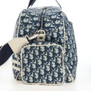 Christian Dior Trotter Canvas Boston Bag PVC 2way Navy Silver Auth 209836V-3