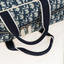 Christian Dior Trotter Canvas Boston Bag PVC 2way Navy Silver Auth 209836V-7