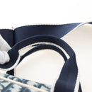 Christian Dior Trotter Canvas Boston Bag PVC 2way Navy Silver Auth 209836V-14
