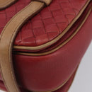 Bottega Veneta INTRECCIATO Hand Bag Leather Outlet Red Gold Auth 209838V-9