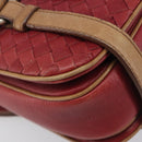 Bottega Veneta INTRECCIATO Hand Bag Leather Outlet Red Gold Auth 209838V-14