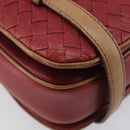 Bottega Veneta INTRECCIATO Hand Bag Leather Outlet Red Gold Auth 209838V-16