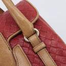 Bottega Veneta INTRECCIATO Hand Bag Leather Outlet Red Gold Auth 209838V-17