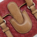 Bottega Veneta INTRECCIATO Hand Bag Leather Outlet Red Gold Auth 209838V-18