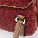 Bottega Veneta INTRECCIATO Hand Bag Leather Outlet Red Gold Auth 209838V-10