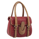 Bottega Veneta INTRECCIATO Hand Bag Leather Outlet Red Gold Auth 209838V-1