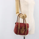 Bottega Veneta INTRECCIATO Hand Bag Leather Outlet Red Gold Auth 209838V-27