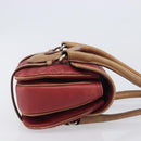 Bottega Veneta INTRECCIATO Hand Bag Leather Outlet Red Gold Auth 209838V-3