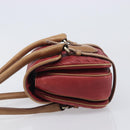 Bottega Veneta INTRECCIATO Hand Bag Leather Outlet Red Gold Auth 209838V-4