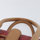 Bottega Veneta INTRECCIATO Hand Bag Leather Outlet Red Gold Auth 209838V-8