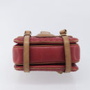 Bottega Veneta INTRECCIATO Hand Bag Leather Outlet Red Gold Auth 209838V-5