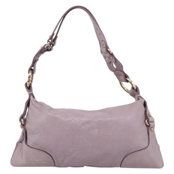 FENDI Shoulder Bag Leather Purple Gold 8BR414 Auth 209839V