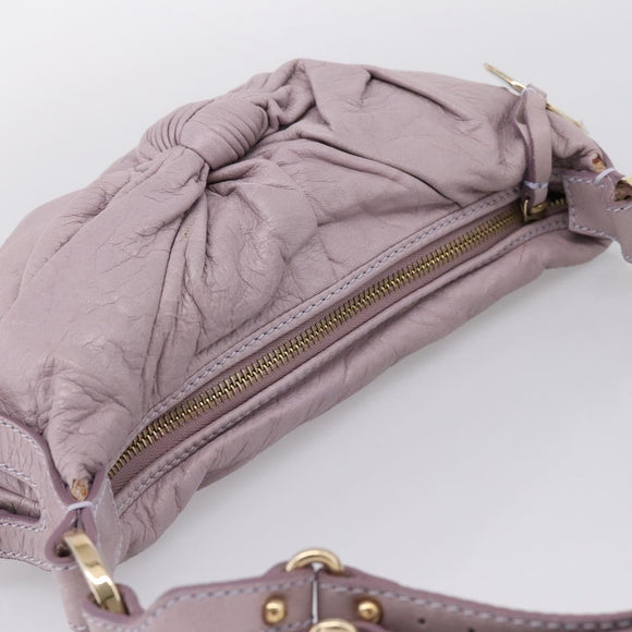 FENDI Shoulder Bag Leather Purple Gold 8BR414 Auth 209839V