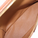 CELINE Macadam Vanity Cosmetic Pouch PVC Beige Gold Auth 209840A-18