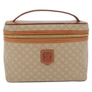 CELINE Macadam Vanity Cosmetic Pouch PVC Beige Gold Auth 209840A-2