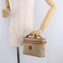 CELINE Macadam Vanity Cosmetic Pouch PVC Beige Gold Auth 209840A-22