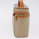 CELINE Macadam Vanity Cosmetic Pouch PVC Beige Gold Auth 209840A-5