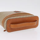 CELINE Macadam Vanity Cosmetic Pouch PVC Beige Gold Auth 209840A-6