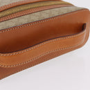 CELINE Macadam Vanity Cosmetic Pouch PVC Beige Gold Auth 209840A-7