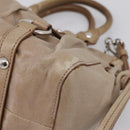 Miu Miu Hand Bag Vitellolux 2way Beige Silver Auth 209843V-13