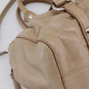 Miu Miu Hand Bag Vitellolux 2way Beige Silver Auth 209843V-14