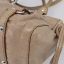 Miu Miu Hand Bag Vitellolux 2way Beige Silver Auth 209843V-15