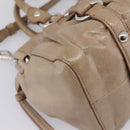 Miu Miu Hand Bag Vitellolux 2way Beige Silver Auth 209843V-16