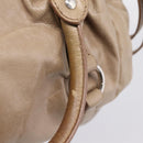 Miu Miu Hand Bag Vitellolux 2way Beige Silver Auth 209843V-17