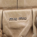 Miu Miu Hand Bag Vitellolux 2way Beige Silver Auth 209843V-18