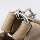 Miu Miu Hand Bag Vitellolux 2way Beige Silver Auth 209843V-19
