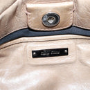 Miu Miu Hand Bag Vitellolux 2way Beige Silver Auth 209843V-20