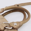 Miu Miu Hand Bag Vitellolux 2way Beige Silver Auth 209843V-8