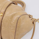 Miu Miu Hand Bag Vitellolux 2way Beige Gold Auth 209844V-12