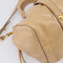 Miu Miu Hand Bag Vitellolux 2way Beige Gold Auth 209844V-13