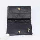 CHANEL Bicolore Card Case Satin Black Gold CC Auth 209845V-13
