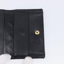 CHANEL Bicolore Card Case Satin Black Gold CC Auth 209845V-14