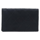CHANEL Bicolore Card Case Satin Black Gold CC Auth 209845V-3