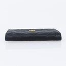 CHANEL Bicolore Card Case Satin Black Gold CC Auth 209845V-6