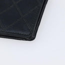 CHANEL Bicolore Card Case Satin Black Gold CC Auth 209845V-8
