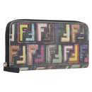 FENDI Zucca Canvas Long Wallet Multicolor Gold Auth 209846-1