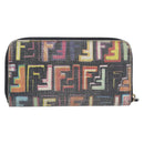 FENDI Zucca Canvas Long Wallet Multicolor Gold Auth 209846-3